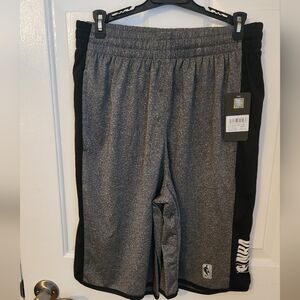 NBA Men's Gray and Black Athletic Shorts